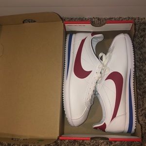 White,red & blue classic leather Nike Cortez